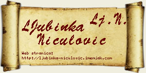 LJubinka Niculović vizit kartica